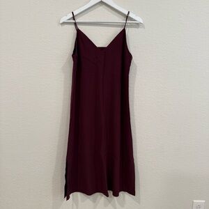 Cuyana Silk Slip Dress in Cognac colorway